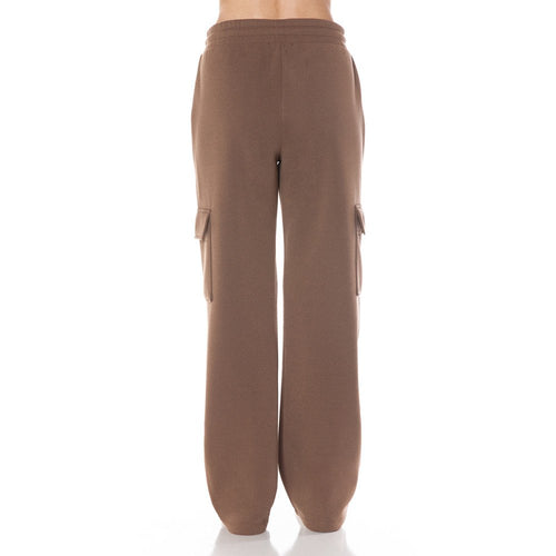 Ambiance - Pantalones de chándal rectos de forro polar cargo para mujer - 76081
