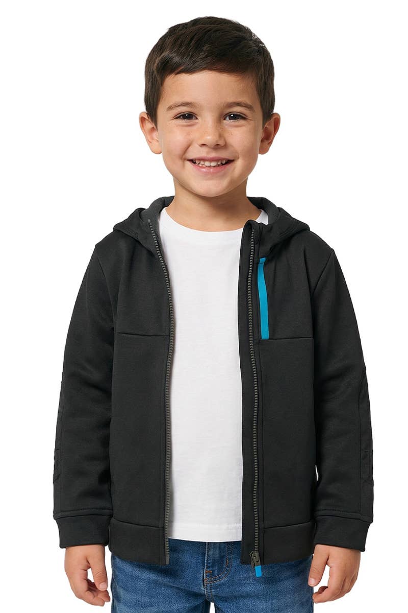 NOKI Boy's Fleece Active Zip Up Hoodie - TFJ-R24-5006T-BLK