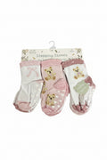 Infant Girl's 6 Pack Socks with Ribbons and Teddy Bear Print - SGXE43988-I