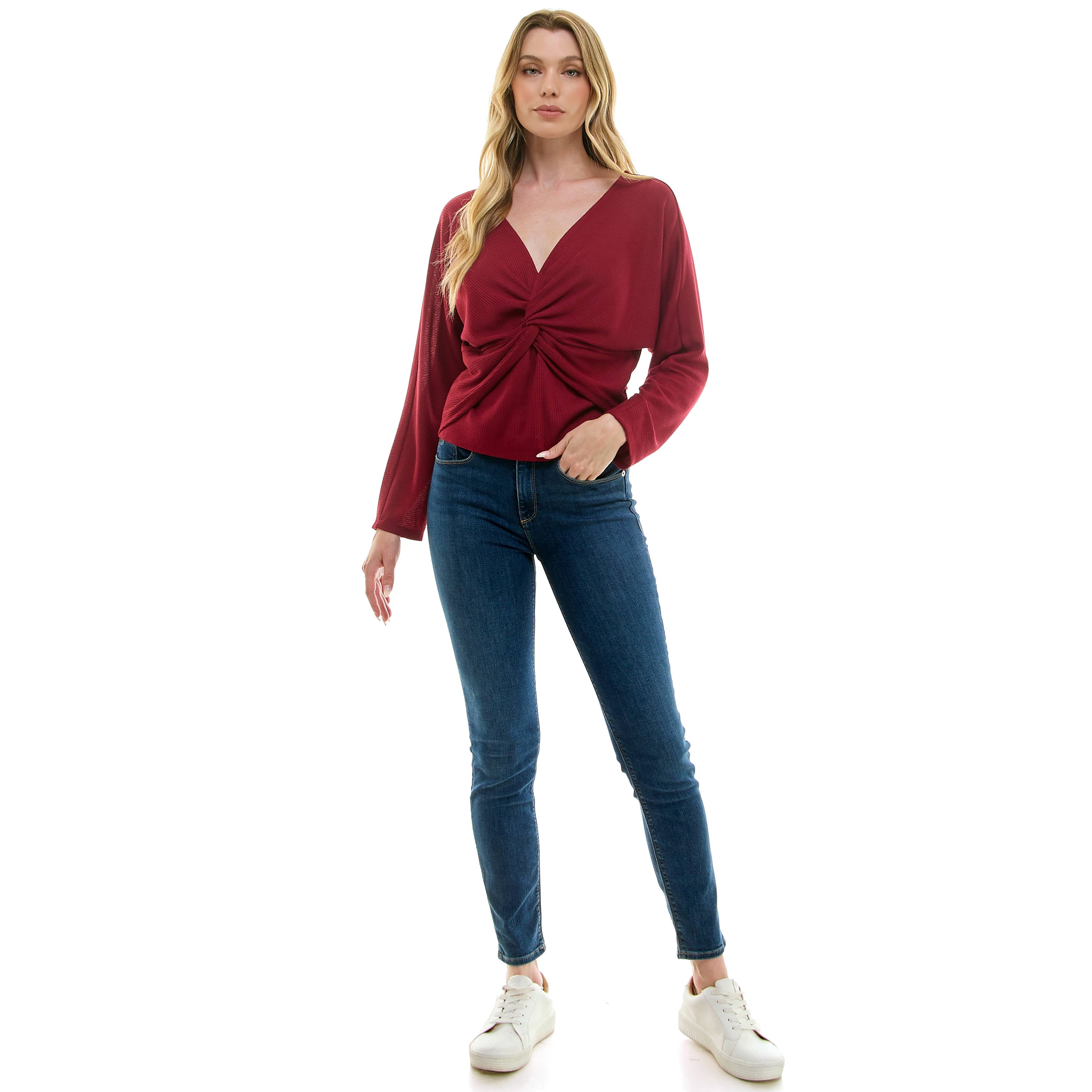 Colección Winslow - Top de punto acanalado con detalle retorcido para mujer - MA13234T36
