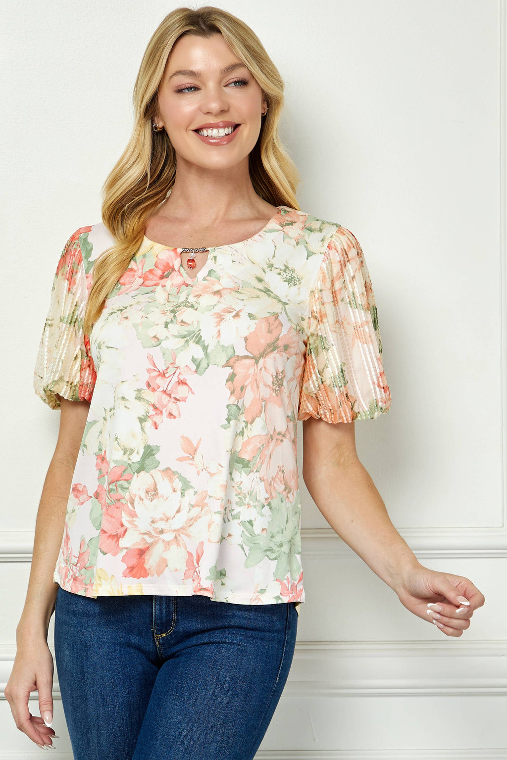 Colección Winslow - Blusa de Mujer Floral con Mangas Abullonadas Charm - G537001l65