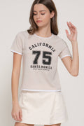 Active USA - Women's Short Sleeve Round Neck Printed Knit Top - T15096