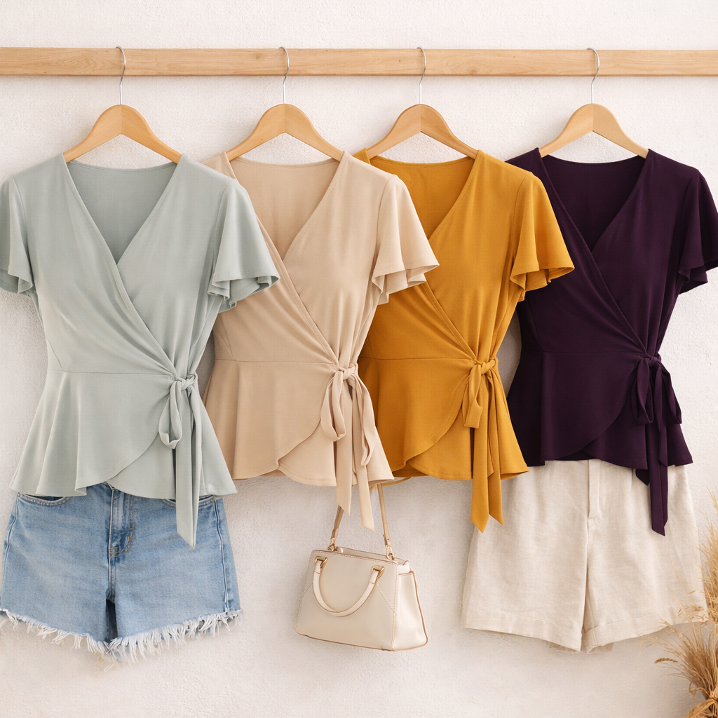 Lily Star - Women's Soft Bloom Wrap Blouse - MT1185036WPL