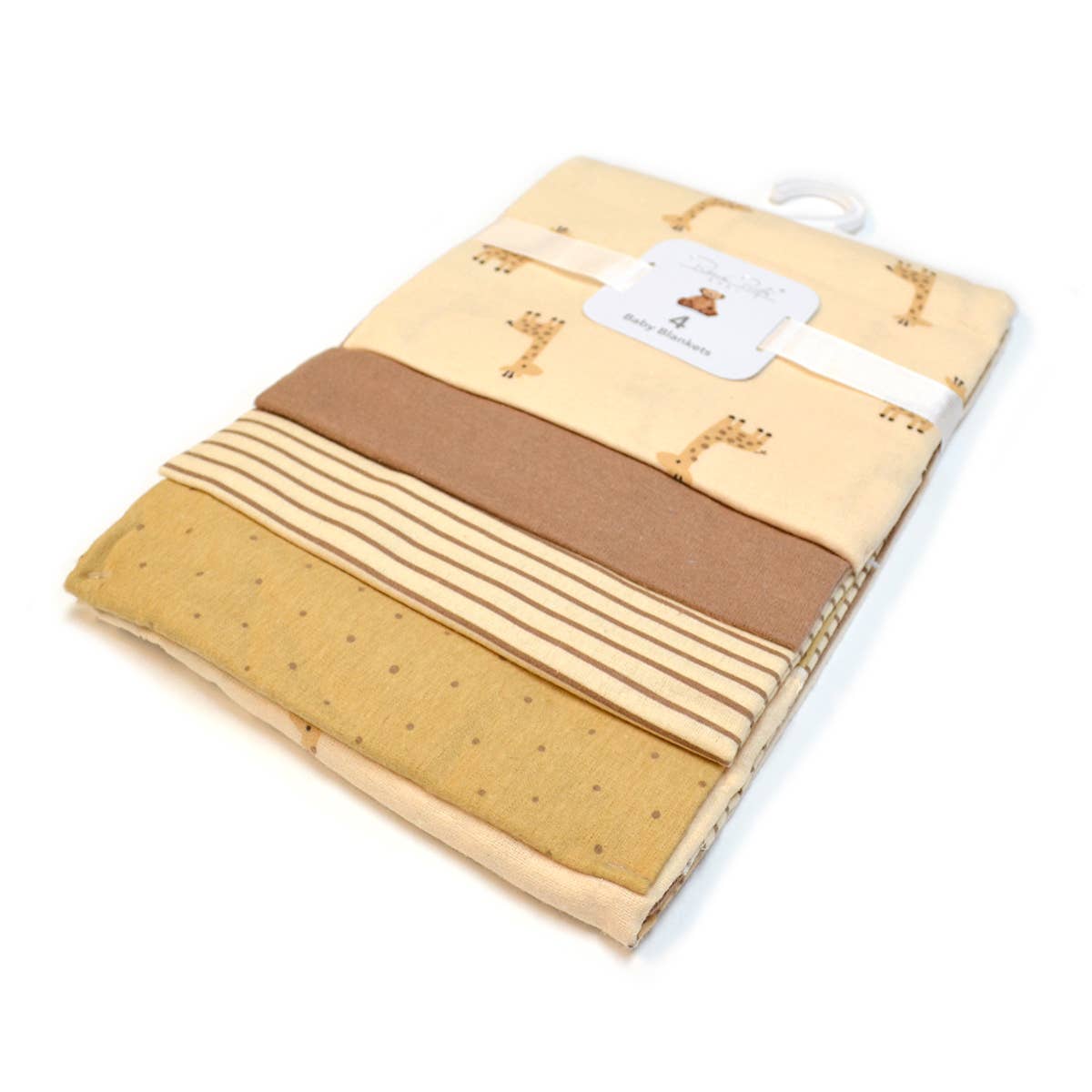 100% Cotton Rene Rofe 4-Pack Flannel Receiving Baby Blankets