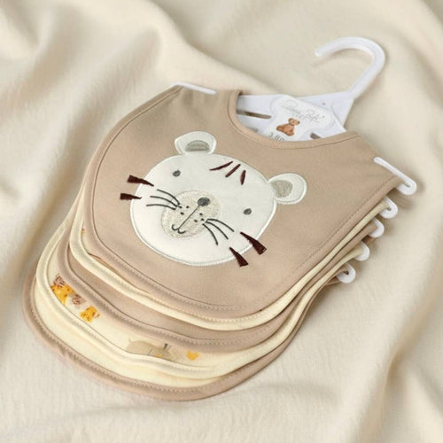 5 Pack Soft Cotton Poly Embroidered Baby Bibs