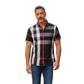 Camisa de manga corta para hombre con estampado de cuadros "exploded" - CJSS-207