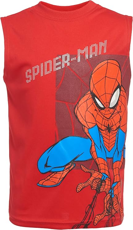 Marvel Avengers Boys Superhero Short Sleeve T-Shirt, Tank Top and Mesh Shorts Set - MSH019ALAZ