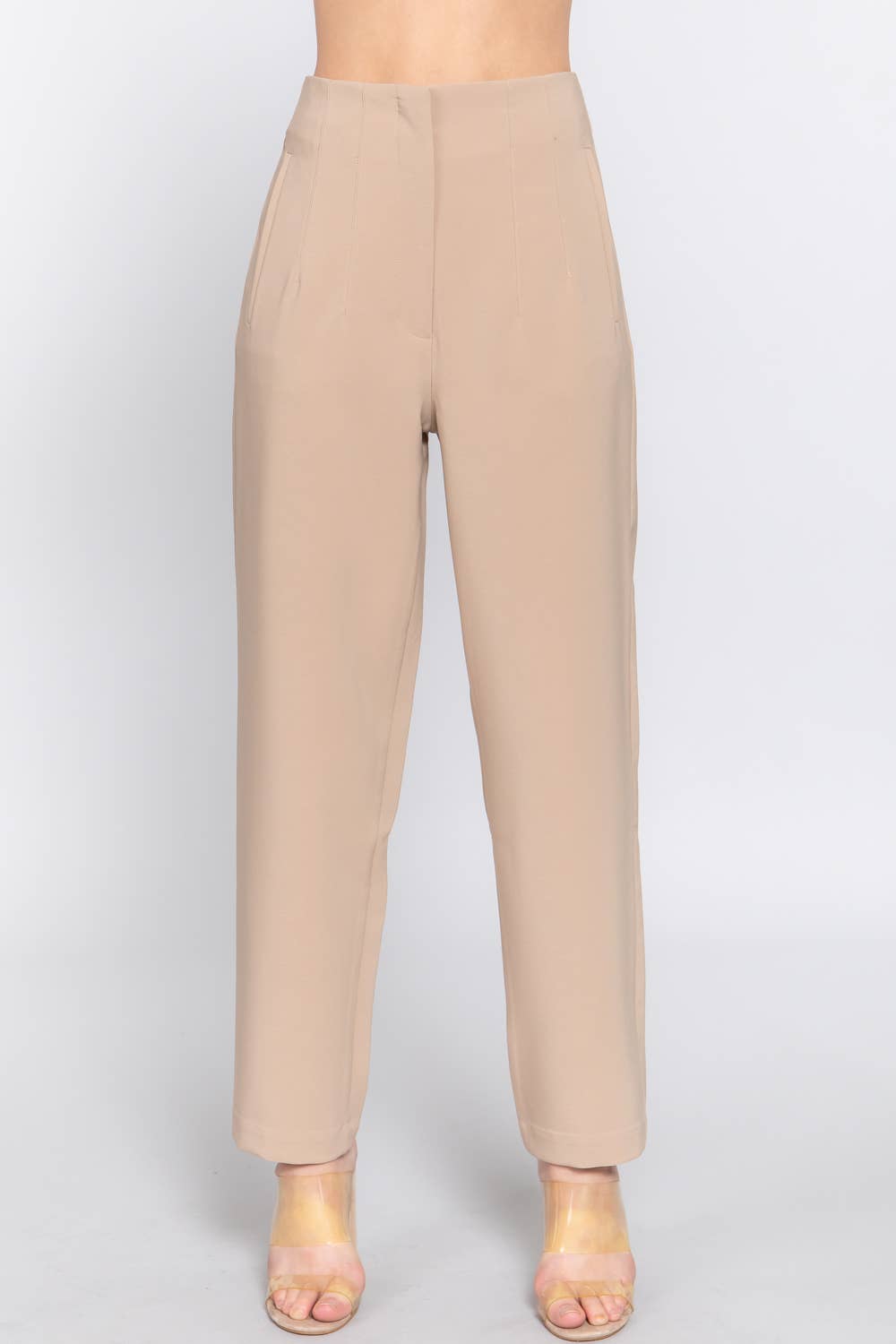Active USA - Pantalón Largo de Cintura Alta con Pliegues - P13839