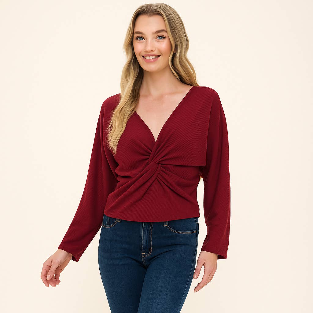 Colección Winslow - Top de punto acanalado con detalle retorcido para mujer - MA13234T36