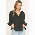 Colección Winslow - Blusa Bohemia Fluida con Escote en V y Encaje para Mujer - MA2202114S