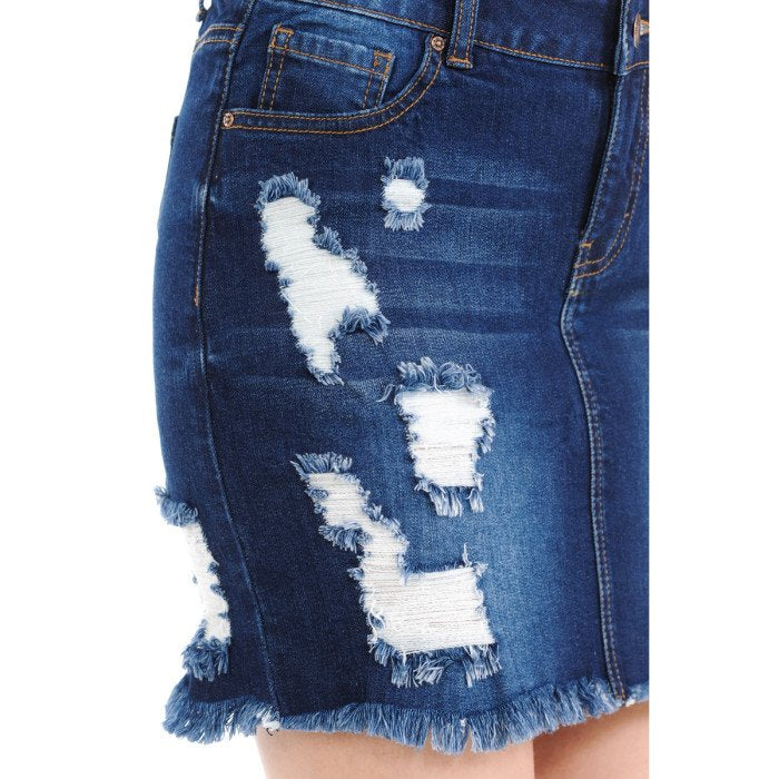 Wax Jean - Women's Denim Distressed Skirt Women - 90114