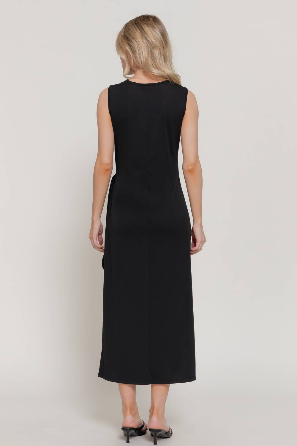 Active USA - Vestido Midi sin Mangas con Cuello Redondo y Detalle en la Cintura para Mujer - D15175