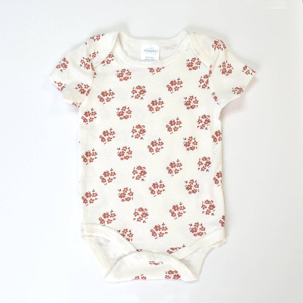 Conjunto de 3 bodis de chenilla floral bordada 100% algodón - B173H203