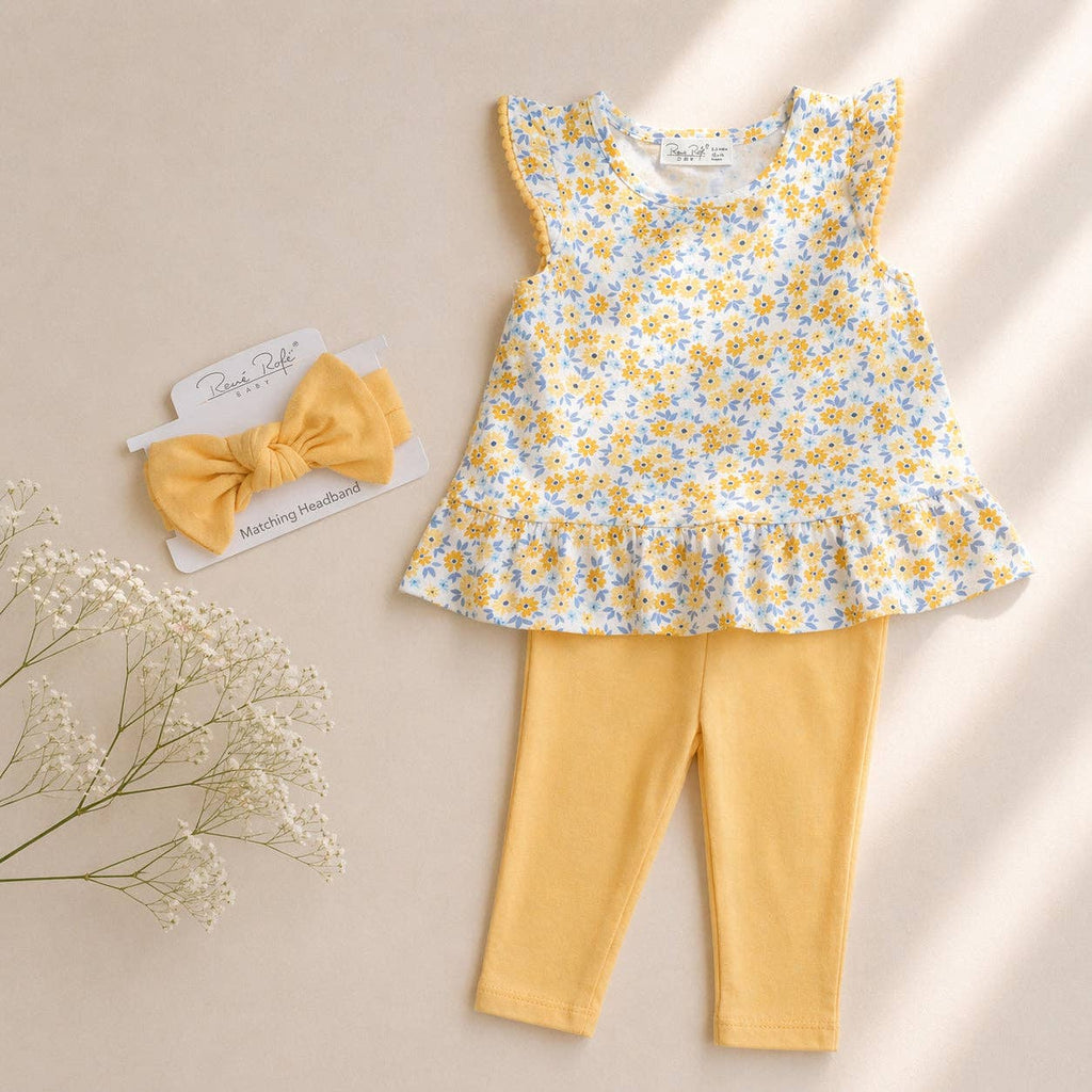 Conjunto de top, capri leggings y diadema Rene Rofe para bebé niña - R001G50