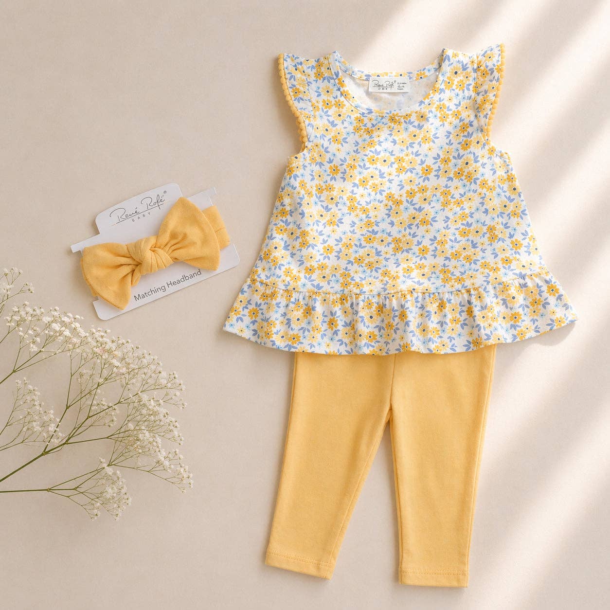 Conjunto de top, capri leggings y diadema Rene Rofe para bebé niña - R001G50