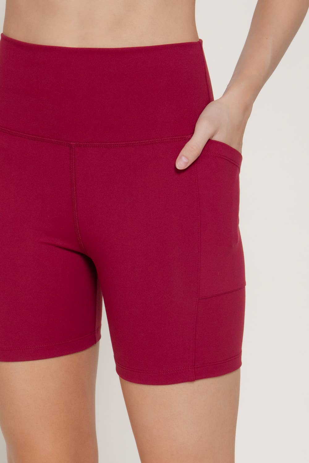 Active USA - Waist Band Workout Bike Short with Pocket - P14776