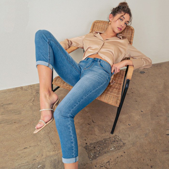 Wax Jean - Women's Repreve Sustainable Rolled Cuff Capri - 90239