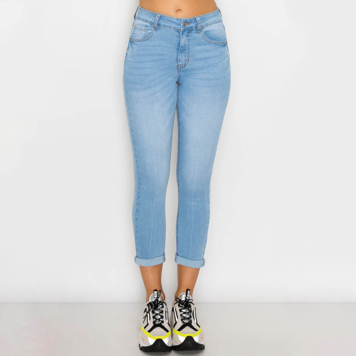 Wax Jean - Capri sostenible Repreve de mujer con dobladillo enrollado - 90239