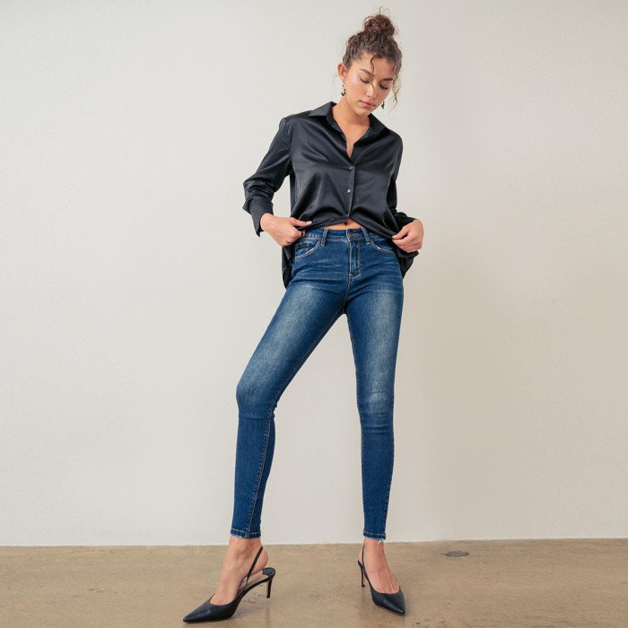 Wax Jean - Women's Basic Five Pocket Skinny W/ Side Tacks - 90286