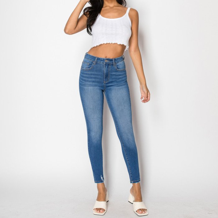 Wax Jeans - Women's High Waisted Skinny Jeans - 90361