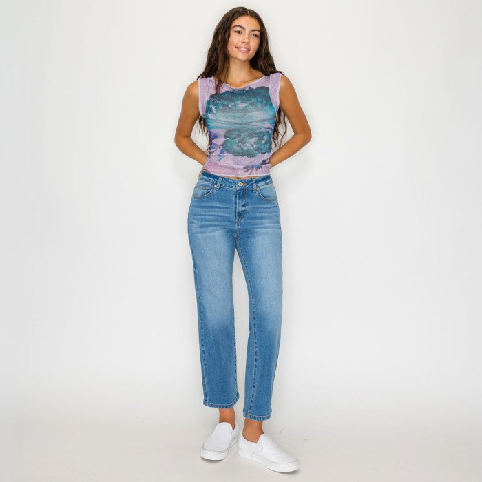 Wax Jean - Women's Basic Crop Straight Jean - 90421