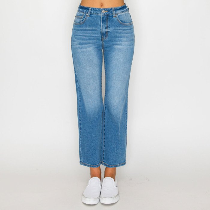 Wax Jean - Women's Basic Crop Straight Jean - 90421