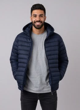 Men's Lightweight Hooded Puffer Jacket - RR8026
