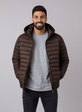 Men's Lightweight Hooded Puffer Jacket - RR8026