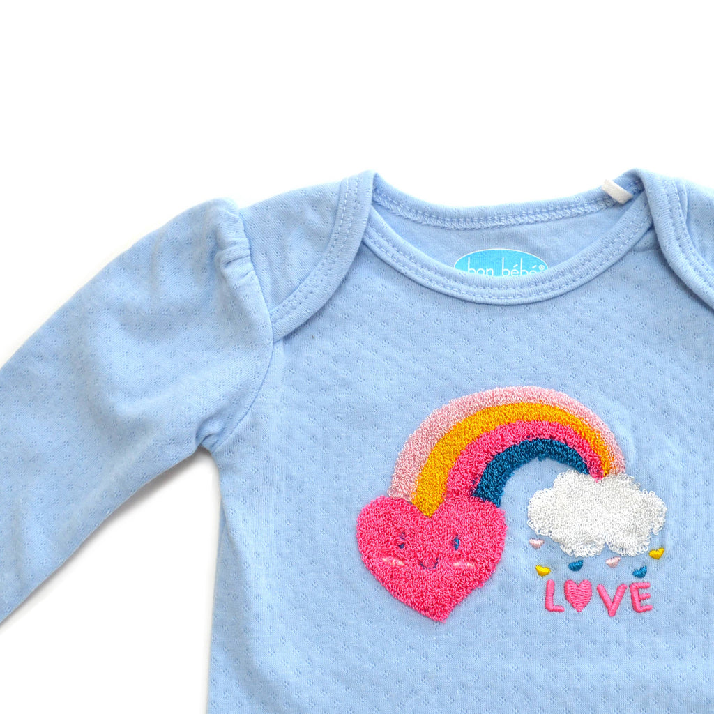 Baby 3pcs Chenille Applique Bodysuit Hat Pants Set