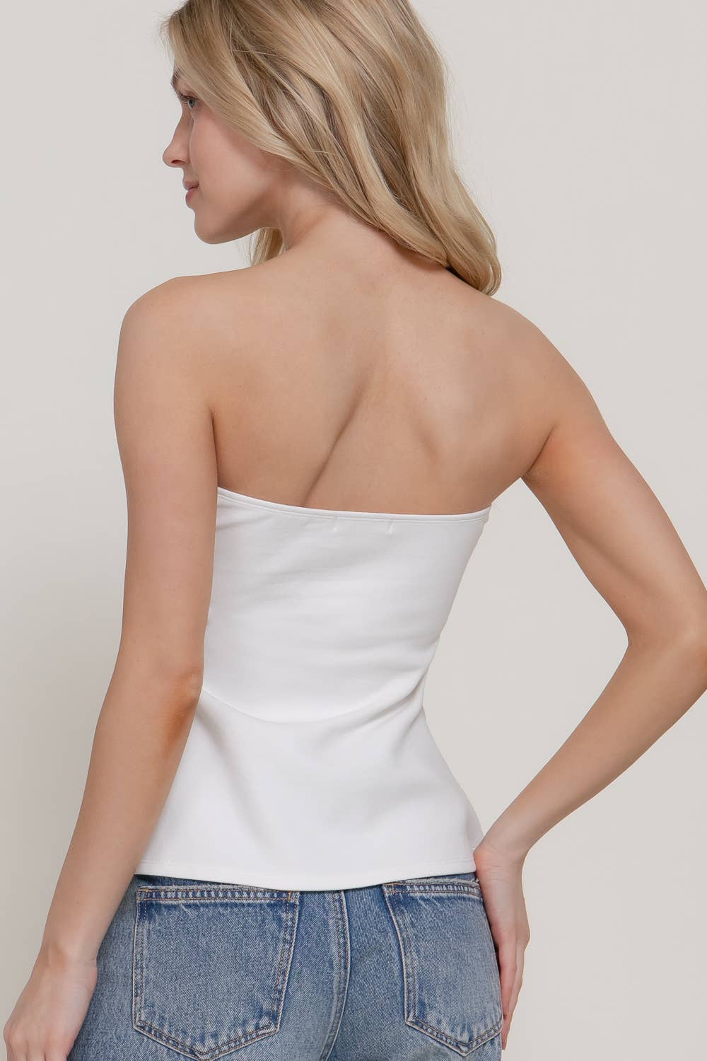 Active USA - Top tubo de punto suave tipo peplum para mujer - T15345