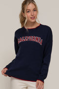 Active USA - Women's Long Sleeve Crew Neck California Lettering Sweater - SW14654
