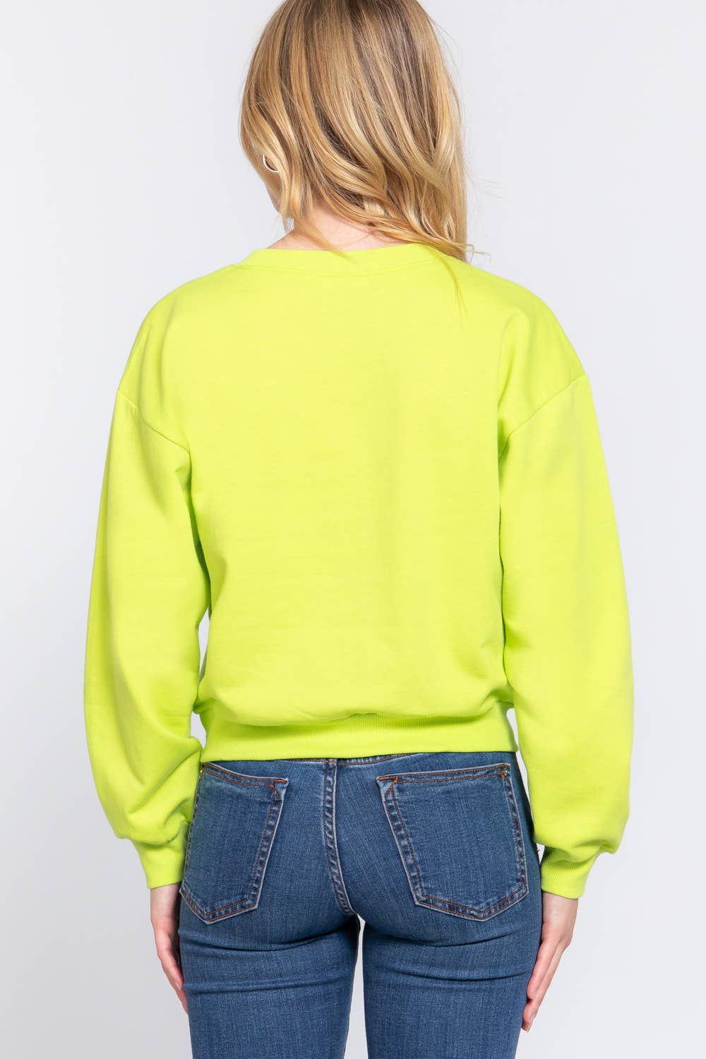 Active USA - Women's Long Sleeve Round Neck Crop SweatShirt - T13736