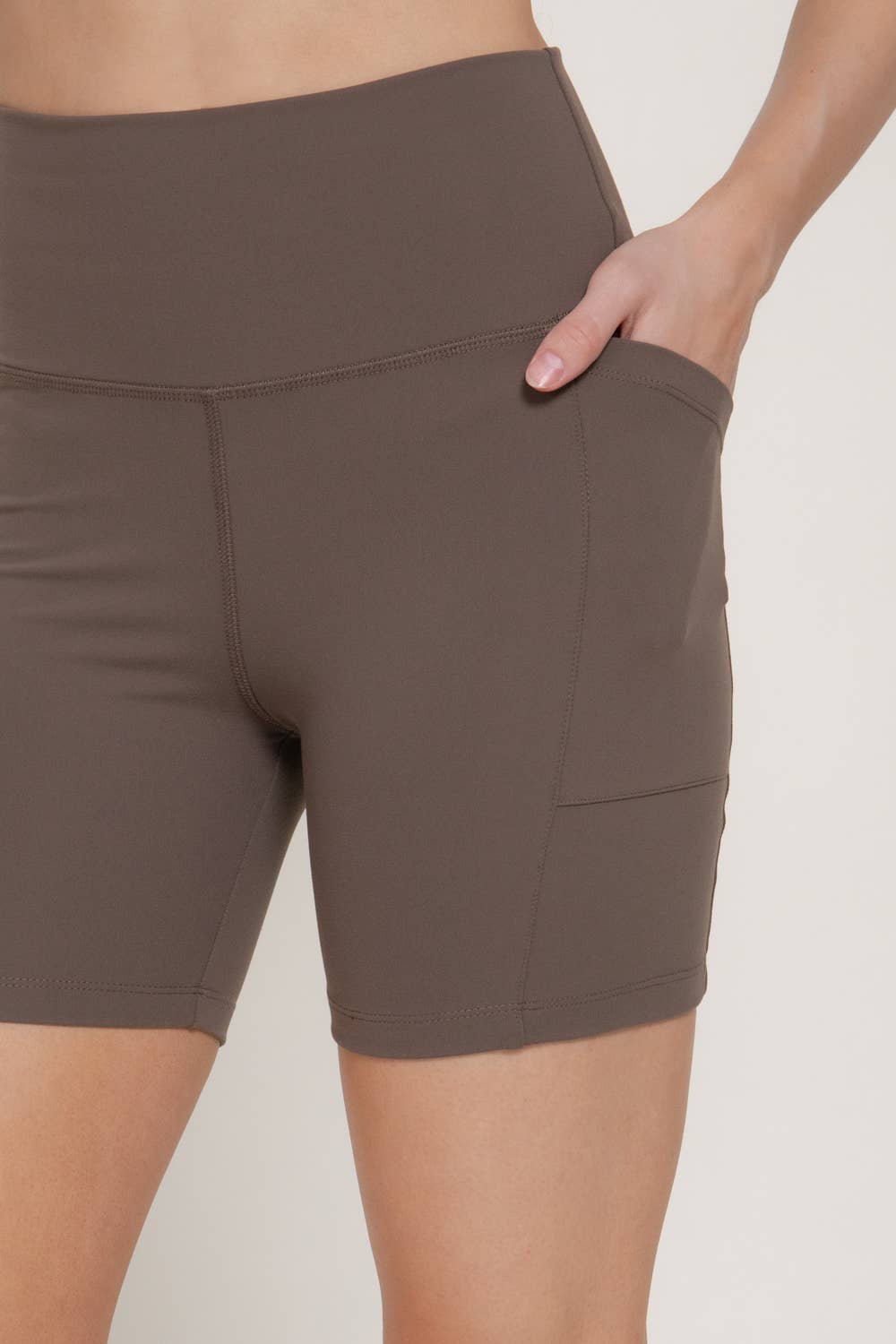 Active USA - Waist Band Workout Bike Short with Pocket - P14776