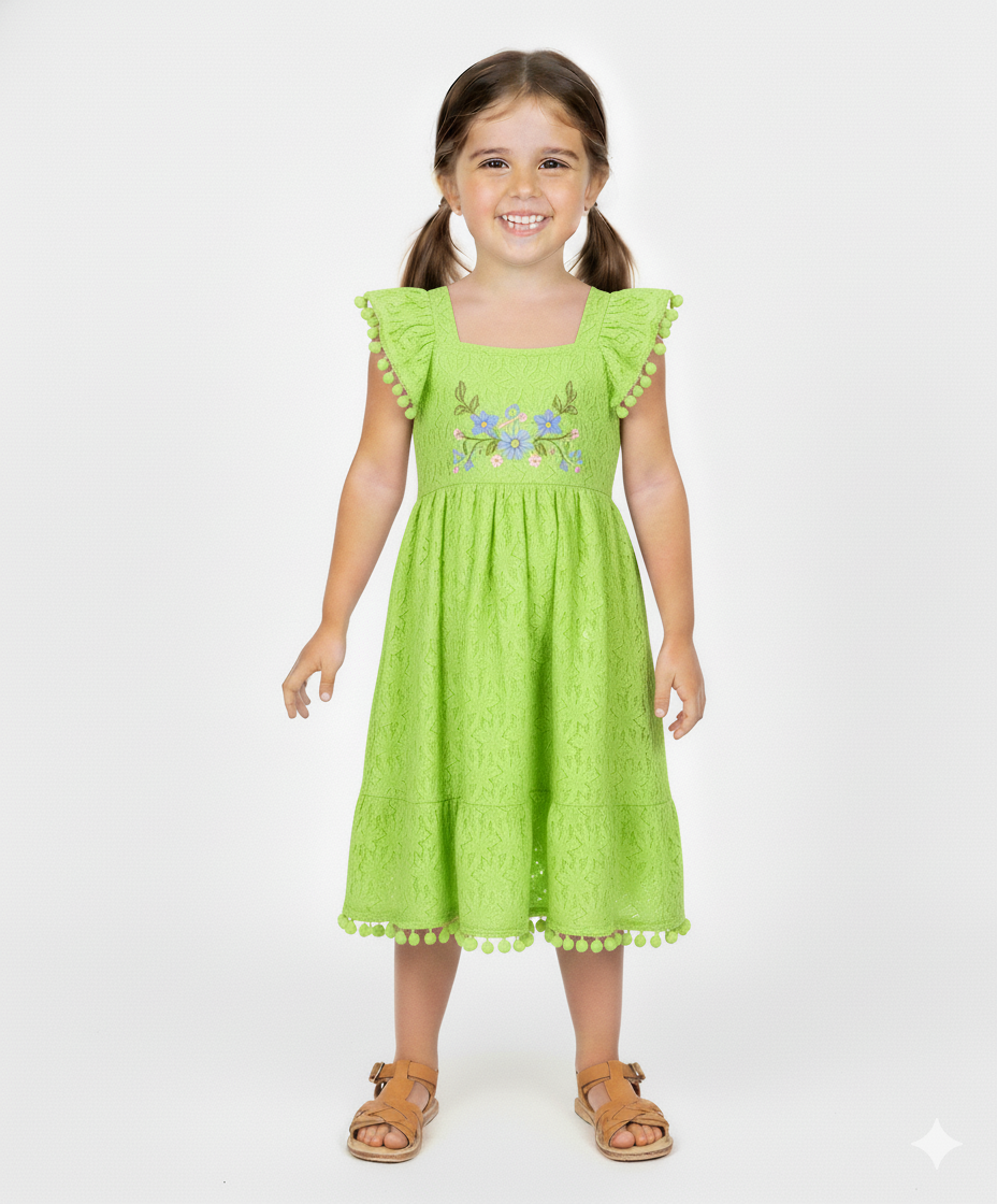 Unik - Vestido de encaje suave bordado - DR2232