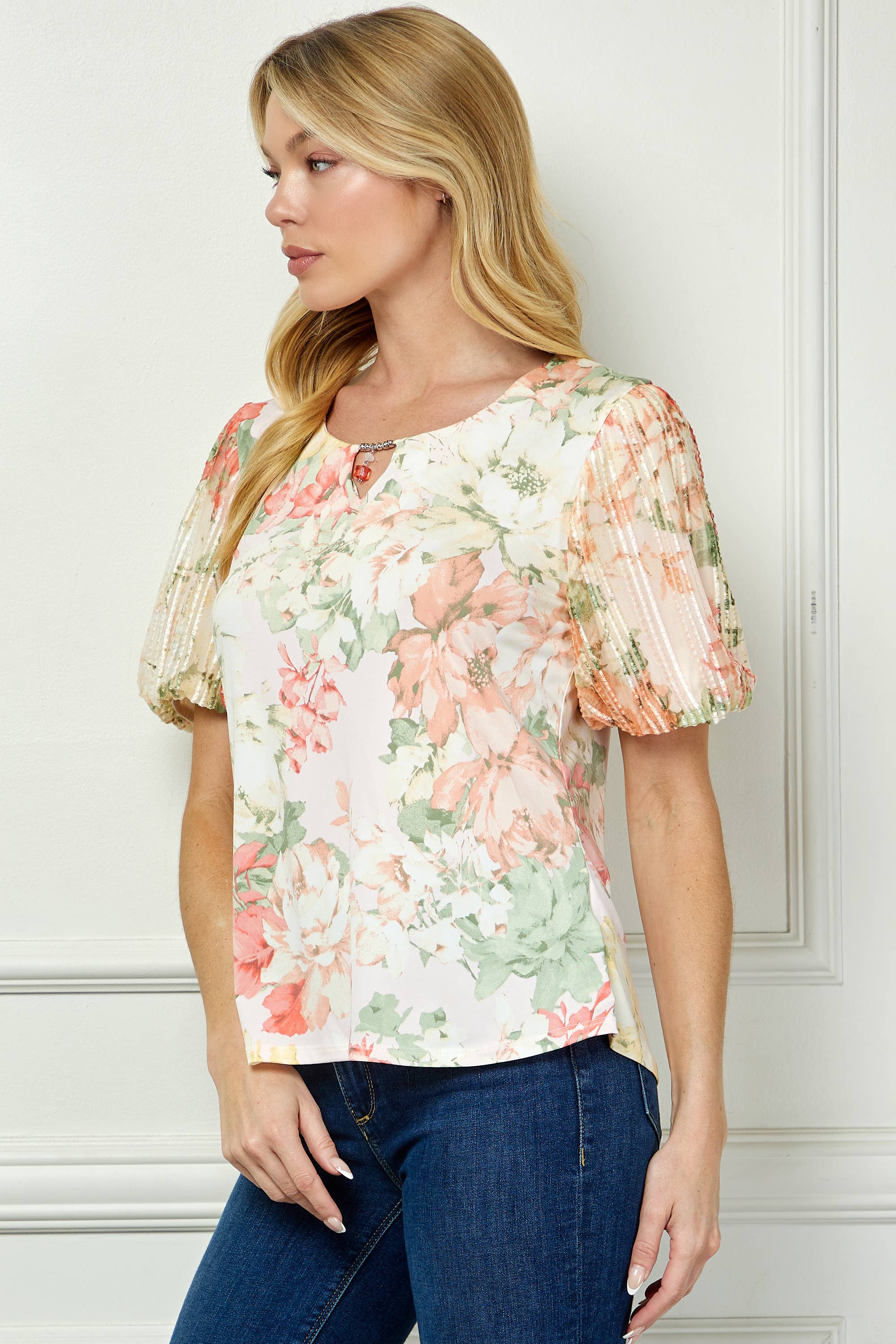 Colección Winslow - Blusa de Mujer Floral con Mangas Abullonadas Charm - G537001l65