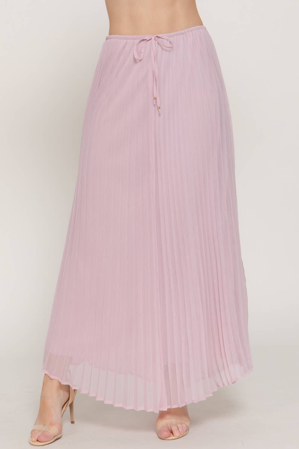 Active USA - Falda larga de gasa con detalle plisado para mujer - S15058