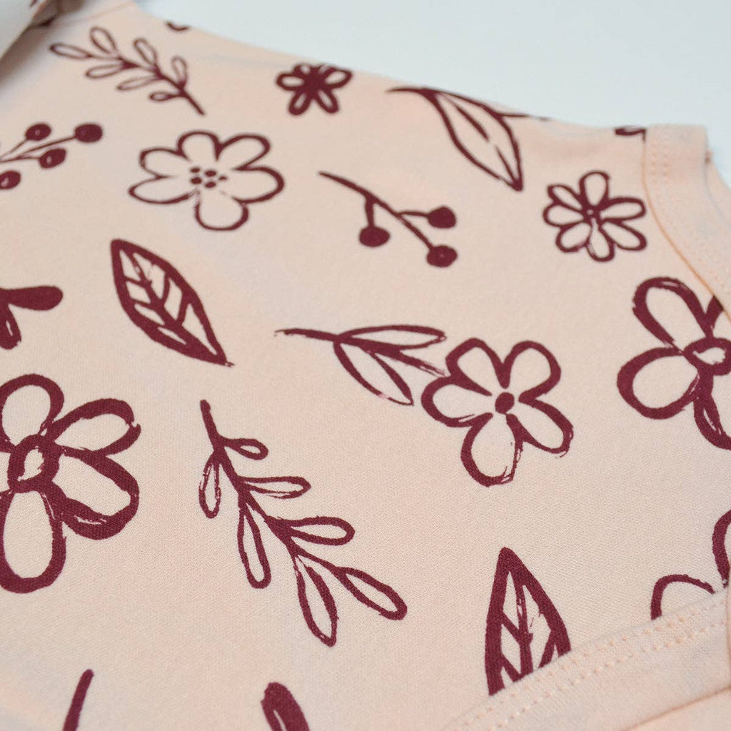 Conjunto de 3 bodis de chenilla floral bordada 100% algodón - B173H203