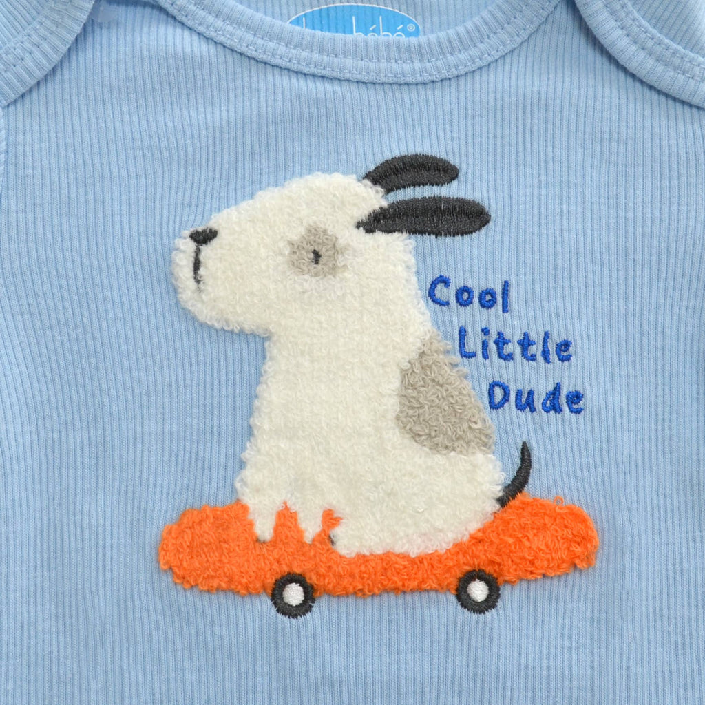 Baby 3pcs Chenille Applique Bodysuit Hat Pants Set