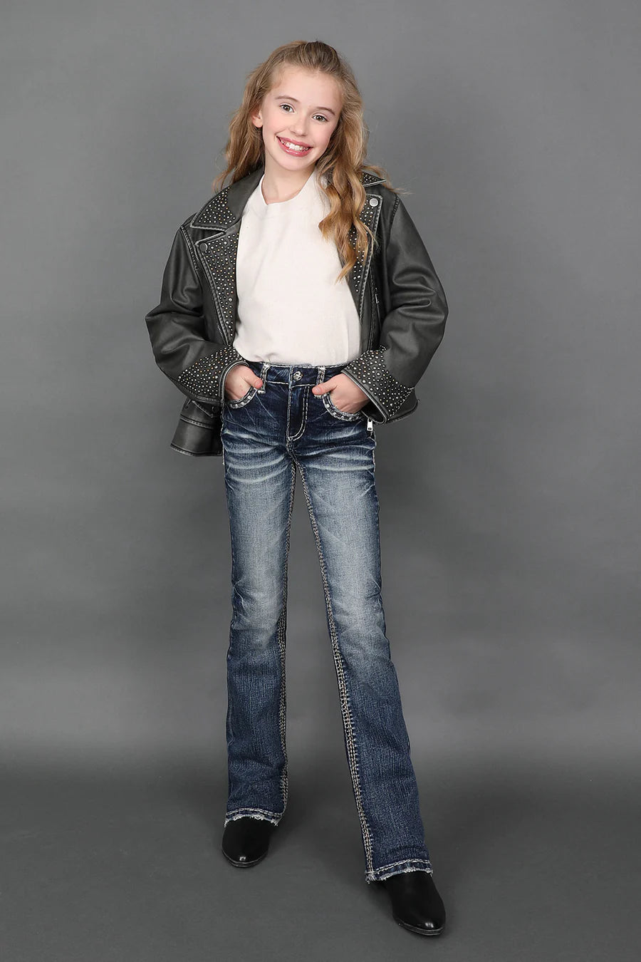 Sexy Couture - Jeans acampanados bordados para niña - A1135-PB-K
