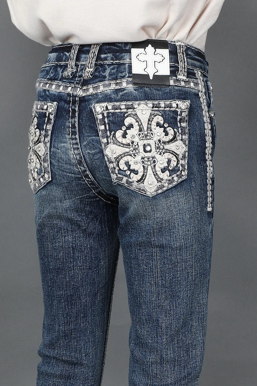 Sexy Couture - Jeans acampanados bordados para niña - A1135-PB-K