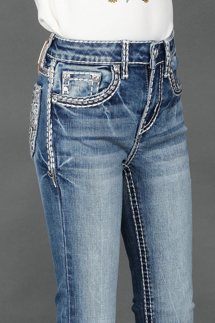 Sexy Couture - Jeans acampanados bordados para niña - A1137-PB-K