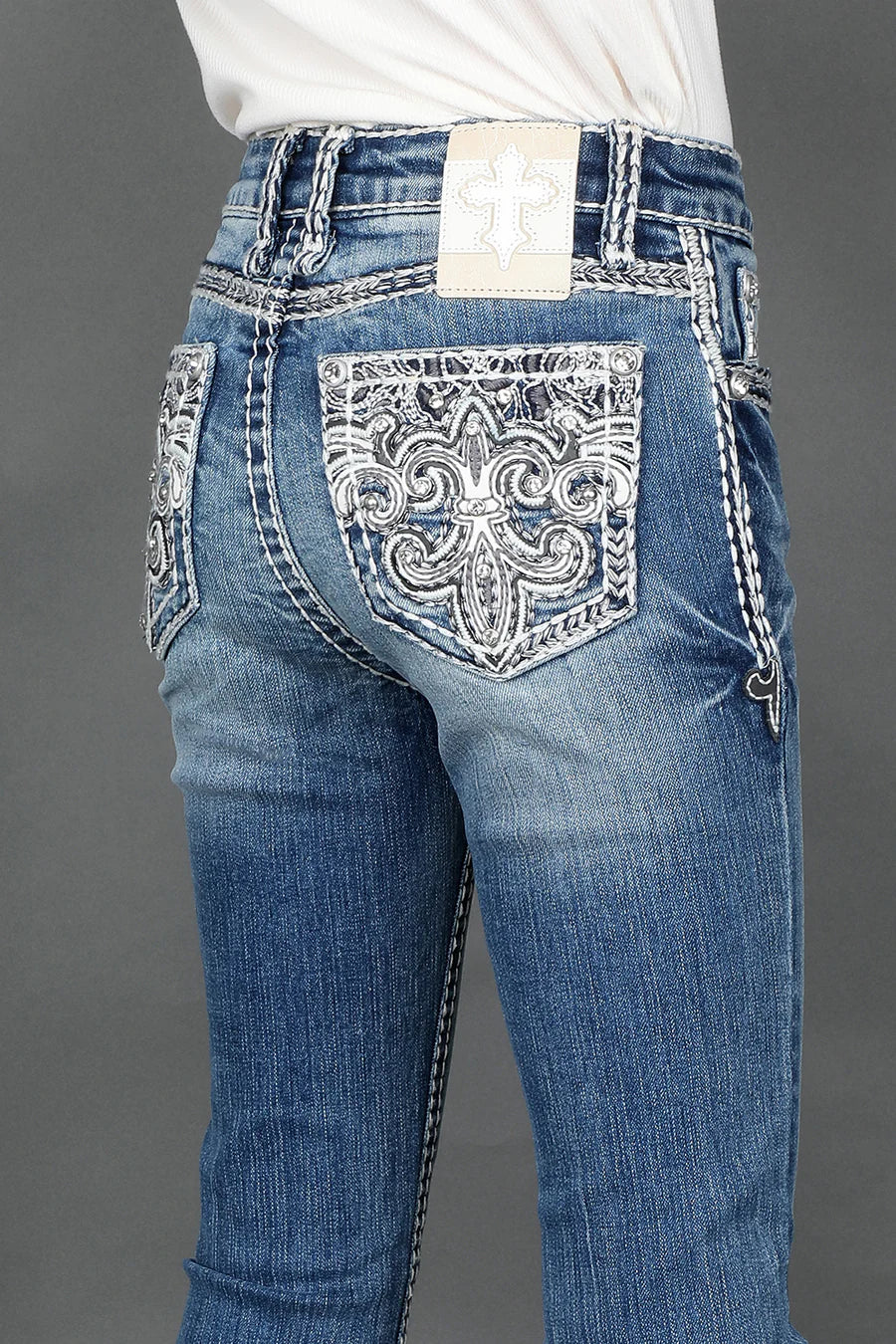 Sexy Couture - Jeans acampanados bordados para niña - A1137-PB-K