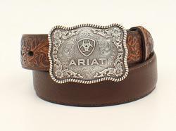 Ariat Youth Boy Belt 1 1/4 Floral Tabs Black - A1301002