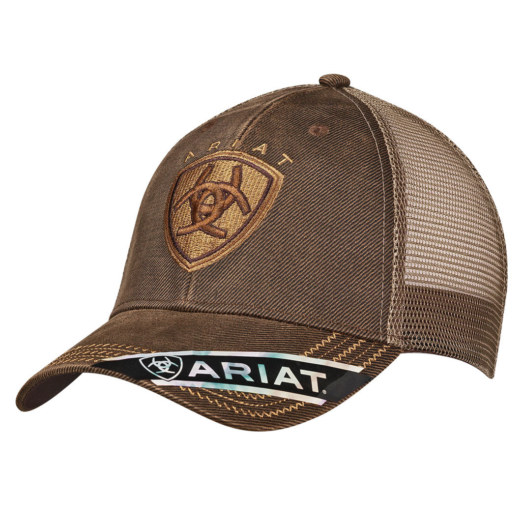 Ariat Brown Mesh Oilskin Cap - 1515602