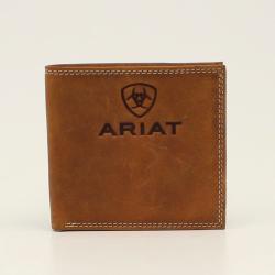 Cartera Bifold para Hombre Ariat con Logotipo Grabado Marrón Medio - A3548244