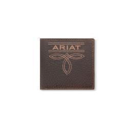 Cartera Ariat Bifold Grande para Hombre, Estilo Bug Stitch Marrón - A3563502