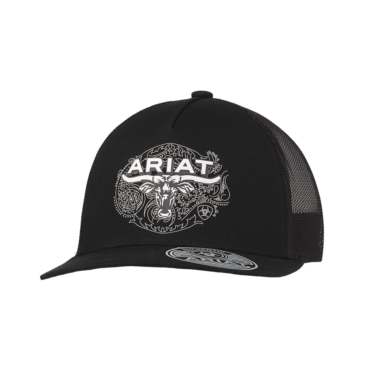 Ariat Snap Back Longhorn Paisely Background Black - A300096801