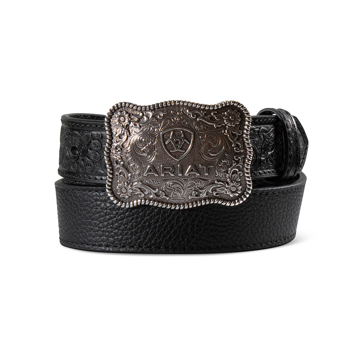 Ariat Youth Boy Belt 1 1/4 Floral Tabs Black - A1301001