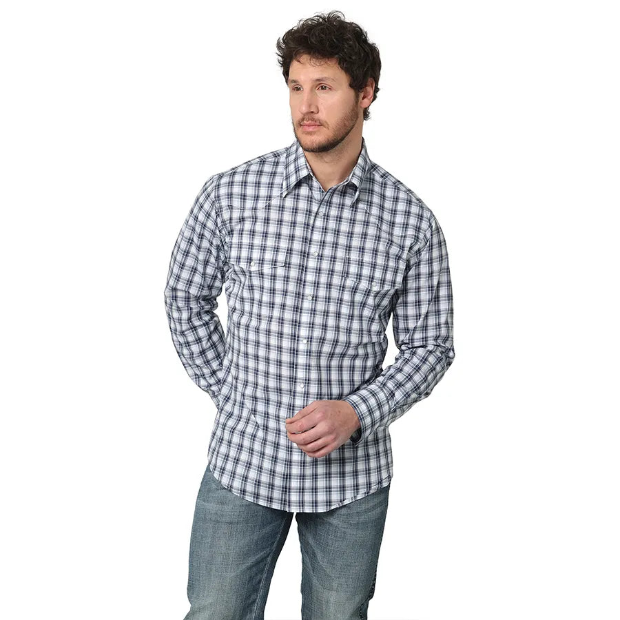 Wrangler - Camisa de manga larga de hombre resistente a las arrugas, corte relajado - 112314901