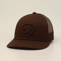 Ariat - Men's Hat Baseball Cap Snapback Mesh Embroidered Logo Brown